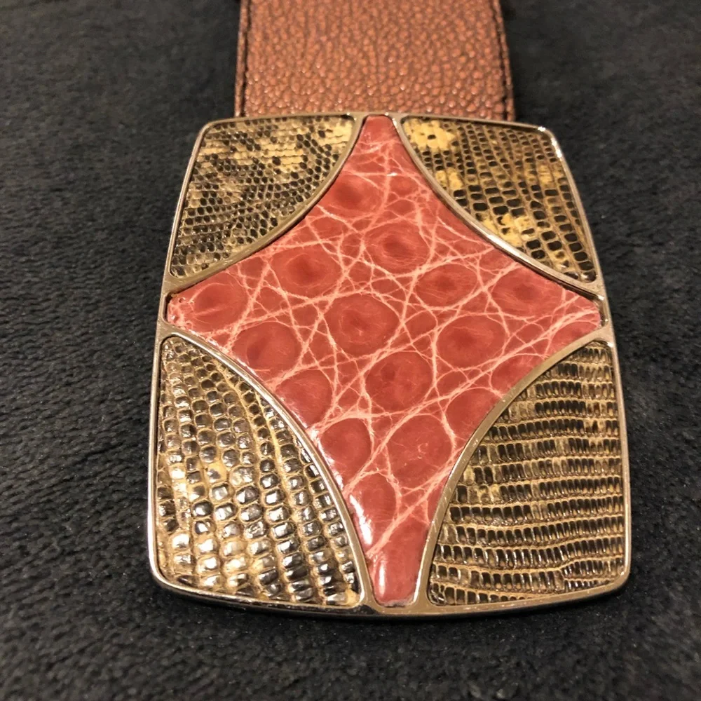 PRADA Leather Snake/Python Skin Style Belt - Picture 1 of 12